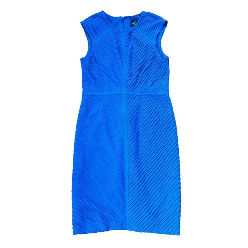 Adrianna Papell Short Sleeve Blue Dress - Picture 1 of 4